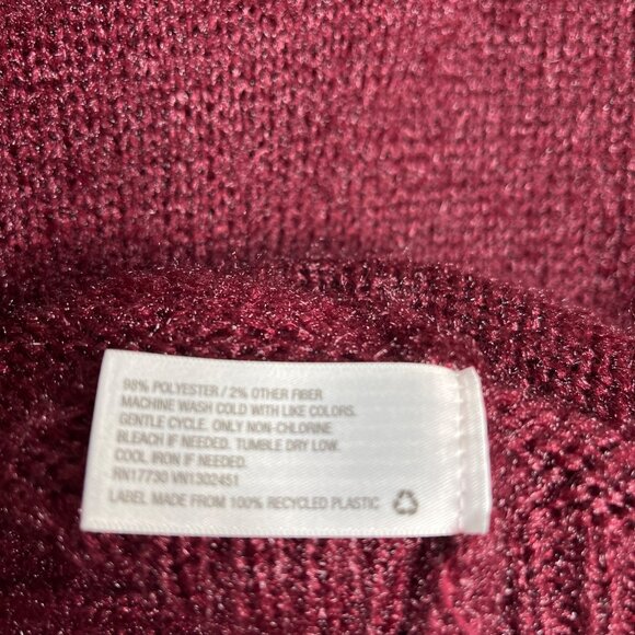 A New Day Textured Boucle Knit Sweater Burgundy Red Cozy Fall Winter Small - Picture 4 of 6